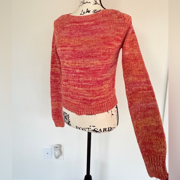 525 America Sweater knit Boat Neck Ombré Orange Multicolor Sz Xs Grandpa core - Picture 9 of 15